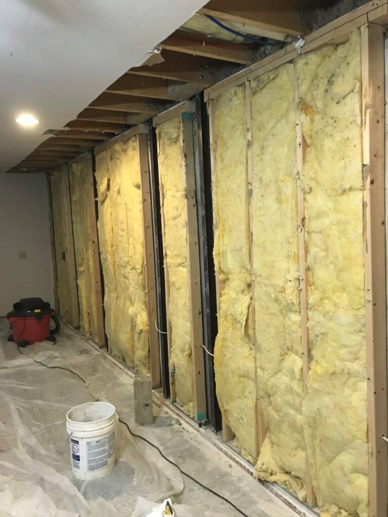 fiberglass insulation installed